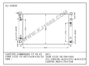 Auto Radiator for Gmc Commodoer Vt V6 at (KJ-32029)