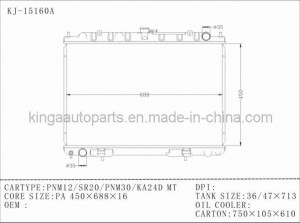 Auto Radiator for Pnm12/Sr20/Pnm30/Ka24D Mt