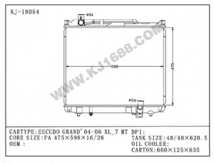 Auto Radiator for Suzuki Escudo Grand`04-06 Xl_7 Mt (KJ-18054)
