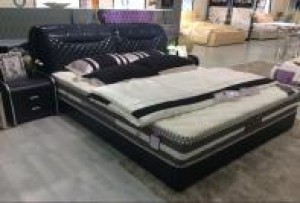 Black Leather Bedroom Furniture Bedroom Sets (J601)