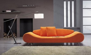 Bright Orange Color Sofa Day Bed/Pouffe/Settee for Ornate Furniture