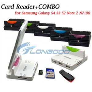 Charger Combo Docking Station + Card Reader + USB Hub/ Card Reader Combo for iPhone 5 5g iPad Mini