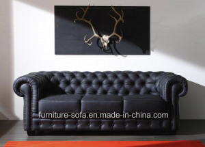 Chesterfield Classic Furniture Top Italy Leather Sofa (SF56)