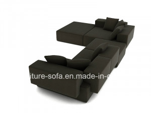 Club Furniture Fabric Soft L Shape Sofa with Cushions