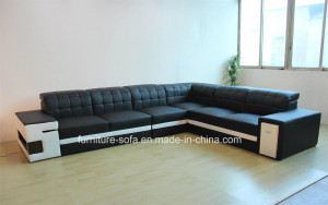 Clubhouse Fashion Furniture Corner Leather Sofa with 2 Lockers