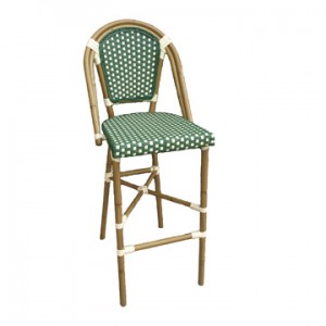 Coffee Bamboo Looking Aluminum Rattan Barstool (BC-08021)