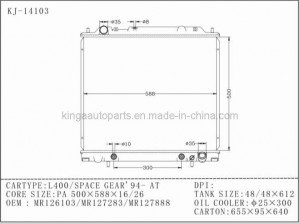 Cooling System Auto Radiator for L400/Space Gear' 94 at