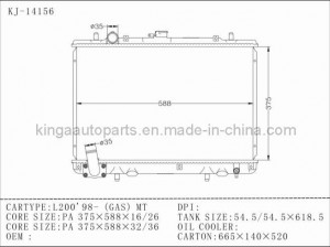 Cooling System Auto Radiator for Pickup L200' 98- (GAS) Mt