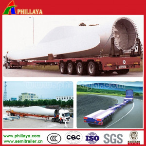 Equipment Transport Platform Semi Low Bed Trailer Extend to 45m