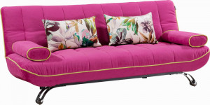 Fashion Folded Fabric Sofa Bed with Armrest