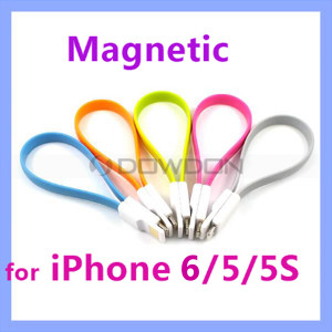 Flat Magnetic Lightning 8 Pin USB Sync Data Charging Cable for iPhone 6 5 5s 5c iPad 4 iPad Mini