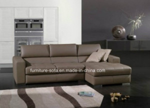 Furniture Small 3seat+Couch Top Leather Sofa (S011)