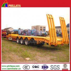 Heavy Duty Tri-Axle Lowbed Trailer with Rear Ramp