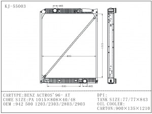 Heavy Duty Truck Radiators for BENZ ACTROS 96 AT
