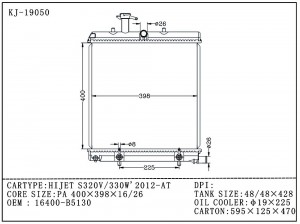 High-Quality Car Radiator for Hijet S320V/330W 2012 Mt