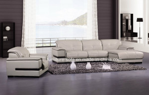 High Quality Furniture Chinese Style White Leather Sofa (B50)