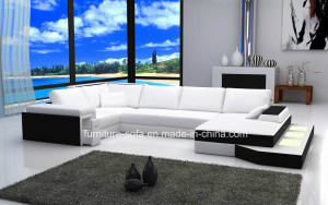 Home Furniture White Sectional Low Back Sofa with Lockers (SF101)