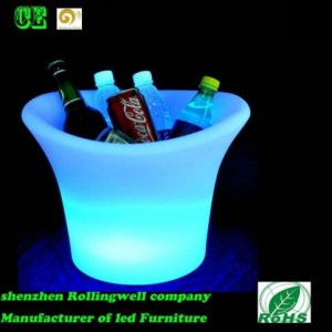 LED Ice Bucket, Customized Design Waterproof Flashing Rechargeable LED Ice Bucket with Logo for Bar