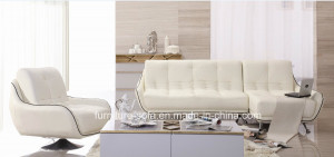 Living Room Furniture White Leather Sofa Set (SO13A)