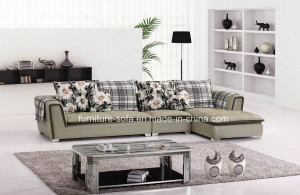 Living Room Small Furniture Leather Corner Sofa (B100)