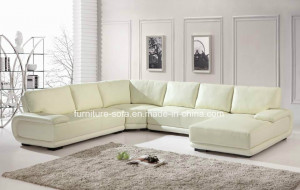 Medium Back European Style Corner Leather Sofa (S047)