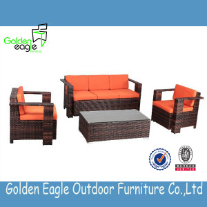 Modern Home Furniture, Sofa Set with Poly Rattan/Wicker