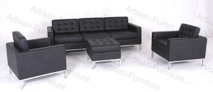 Modern Leather Office Sofa Set with Stool (JP-sf-192)