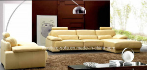 Modern Living Room Cream White Leather Sofa Set (SO08)