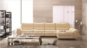 Modern Rest Room Furniture Creamwhite Leather Sofa Set (SO18)