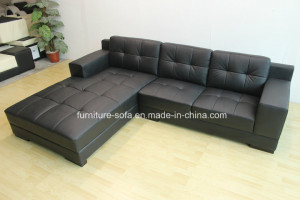 Modern Small High Density Sponge Corner Leather Sofa (S004)