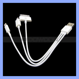 Multi-Function 3 in 1 USB Charging Cable for iPhone 5 5s/ iPhone 4/4s Samsung S4/ HTC