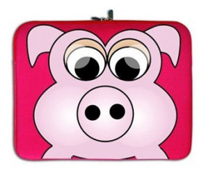Neoprene Laptop Bag with Cute Pig