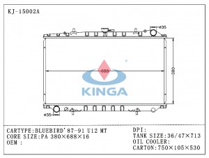 New Arrival 87-91 for Nissan Auto Radiator for Bluebird U12