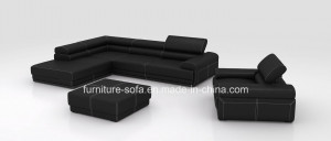 Office Home Furniture Black 1seat Chaise Sofa (SF202)