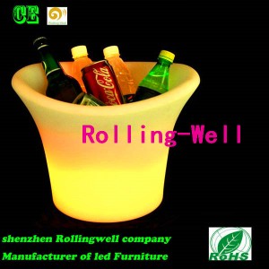 Plastic Light up Ice Bucket/Colorful Ice Bucket Fruit Holder/Waterproof LED Ice Bucket