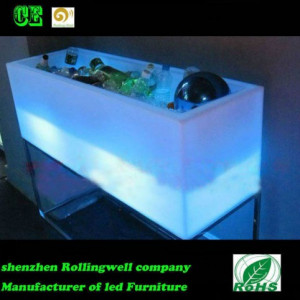 RGB Battery LED Ice Cooler Plastic LED Ice Bucket