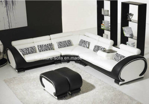 Round Armrest Hot 2seat+2seat+Corner Leather Sofa (S012)