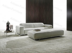Simple White Leather Sofa Bed (JP-sf-317)