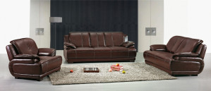 Solid Wood Leather Living Room/Home Furniture Corner/Sectional Sofa (869)