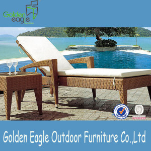 Sun Lounger with Table Outdoor Furniture Rattan Chaise Lounge