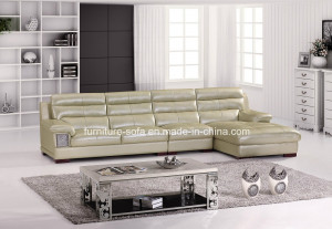 Sweet Home Furniture Chinese Leather Corner Sofa with High Back (B105)