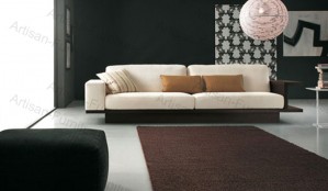 Three Seat Sofa with with Wooden Shelf Frame for Hotel Lounge Lobby Reception Room (JP-sf-256)