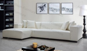 White Leather Corner Sofa (JP-sf-108)