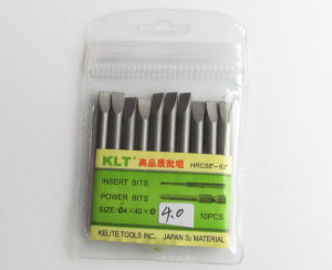10pcs Slotted Screwdriver Bit ?4.0mm