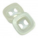 2 Holes Square Resin White Pearl Effect Button