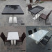 High Glossy 2 Person Food Court Solid Surface Dining Table