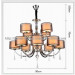 12 Lights Iron Chandelier Ceiling Lamp with Fabric Shade