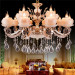 15 Light Classic Home Crystal Chandelierwith Rose Shade