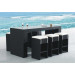 2014 Indoor Outdoor PE Wicker Glass Table High Back Bar Stools 7PC Rattan Bar Table and Chairs Set