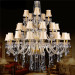 2014 Luxury Big Chandelier Amber Crystal with Fabric Shade
